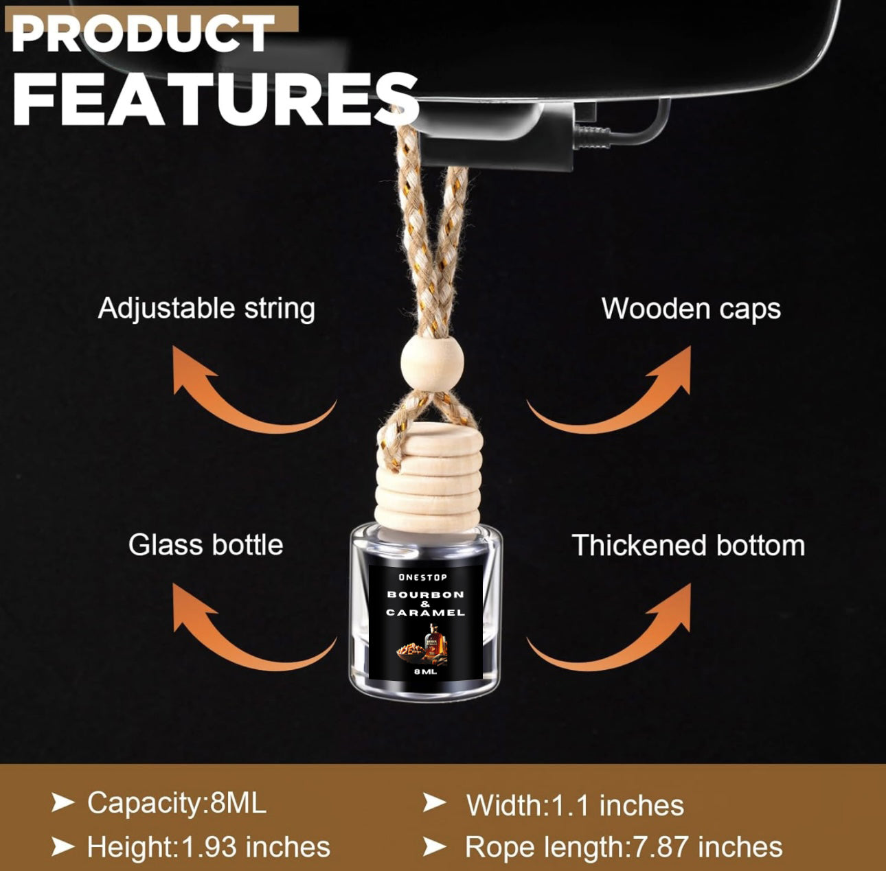 Bourbon and Caramel Car Air Freshener Diffuser