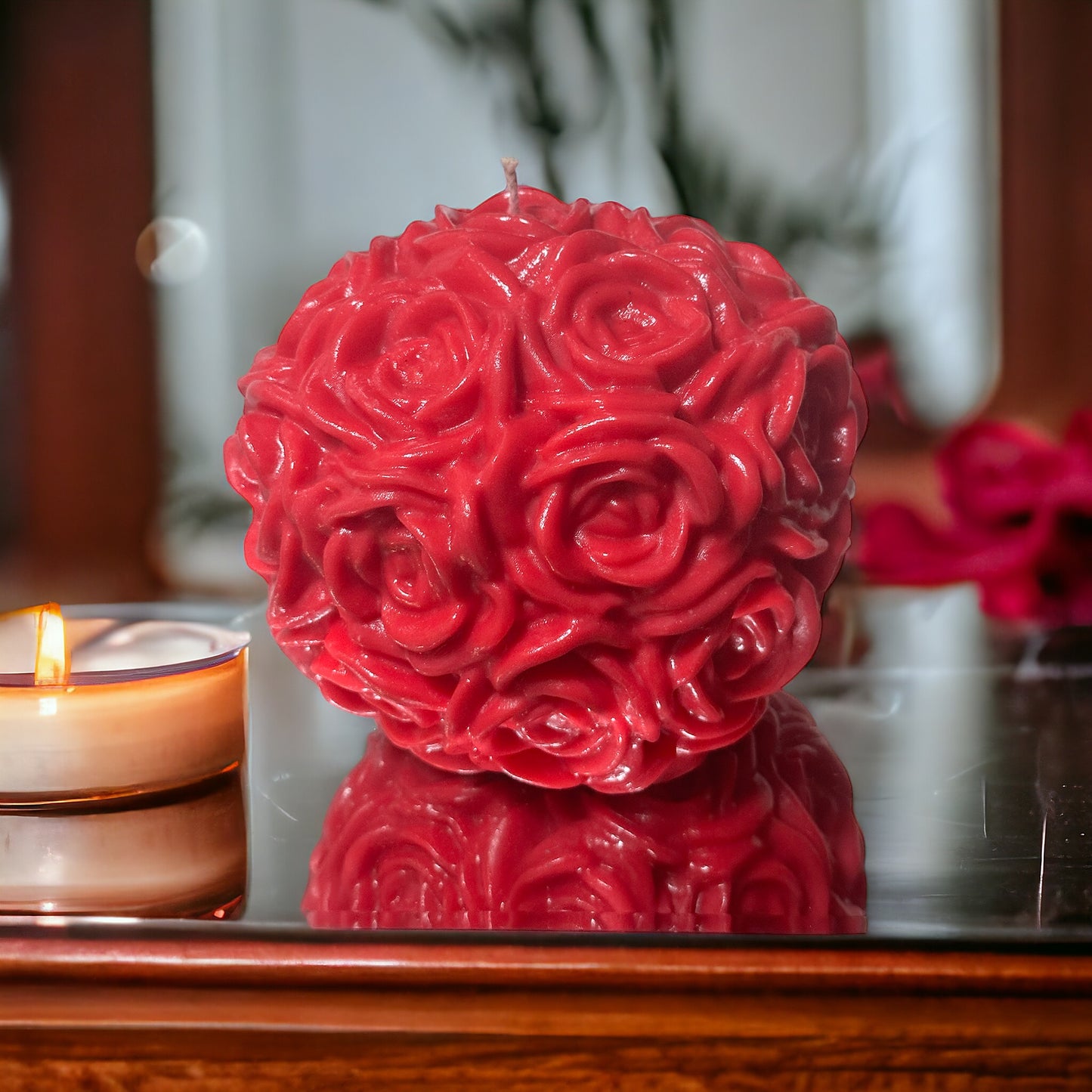 Decorative Rose Ball Candle